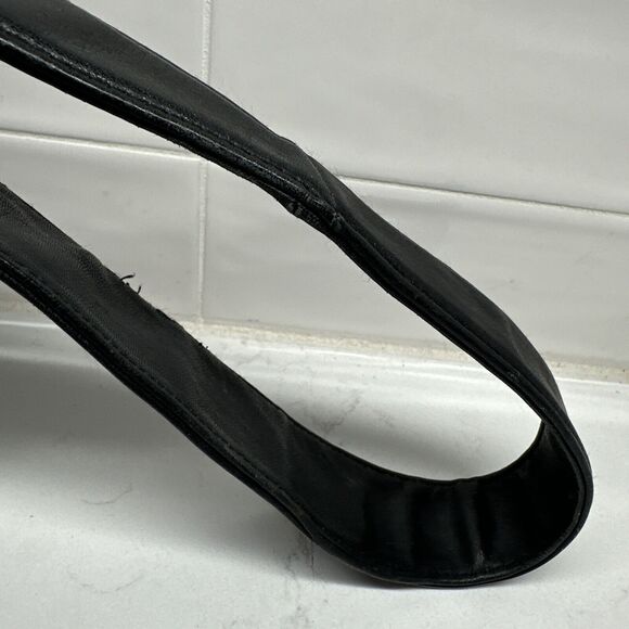 Women's PERLINA New York Black Leather Handbag Purse - Picture 9 of 16